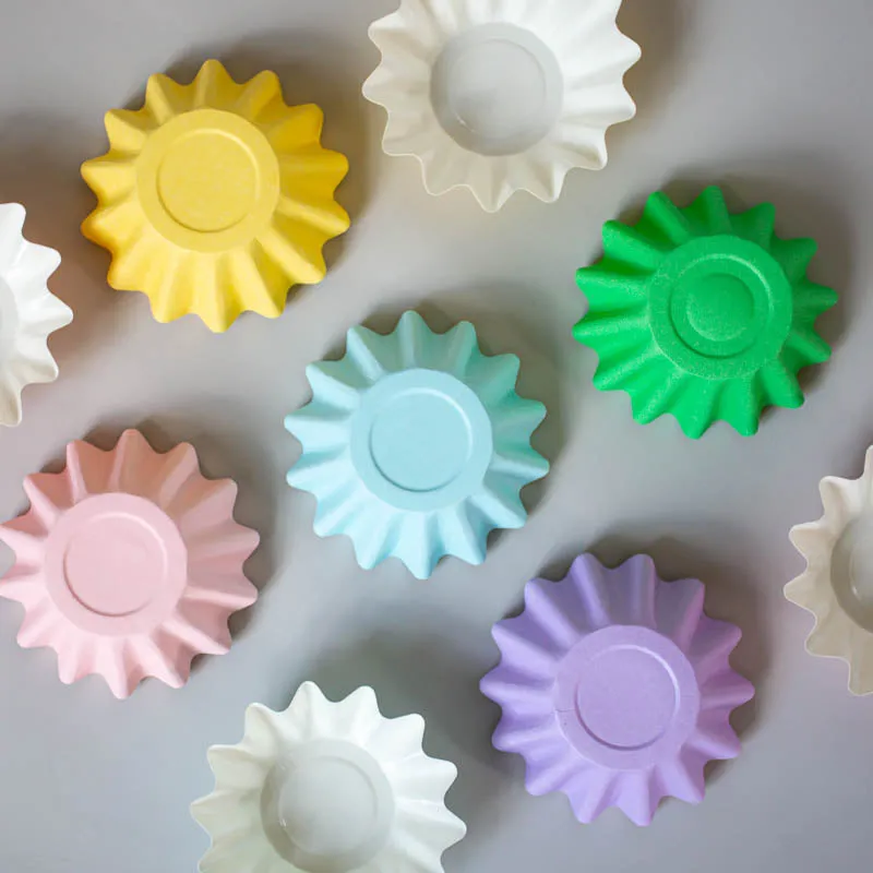 Pastel Mix Bloom Baking Cups