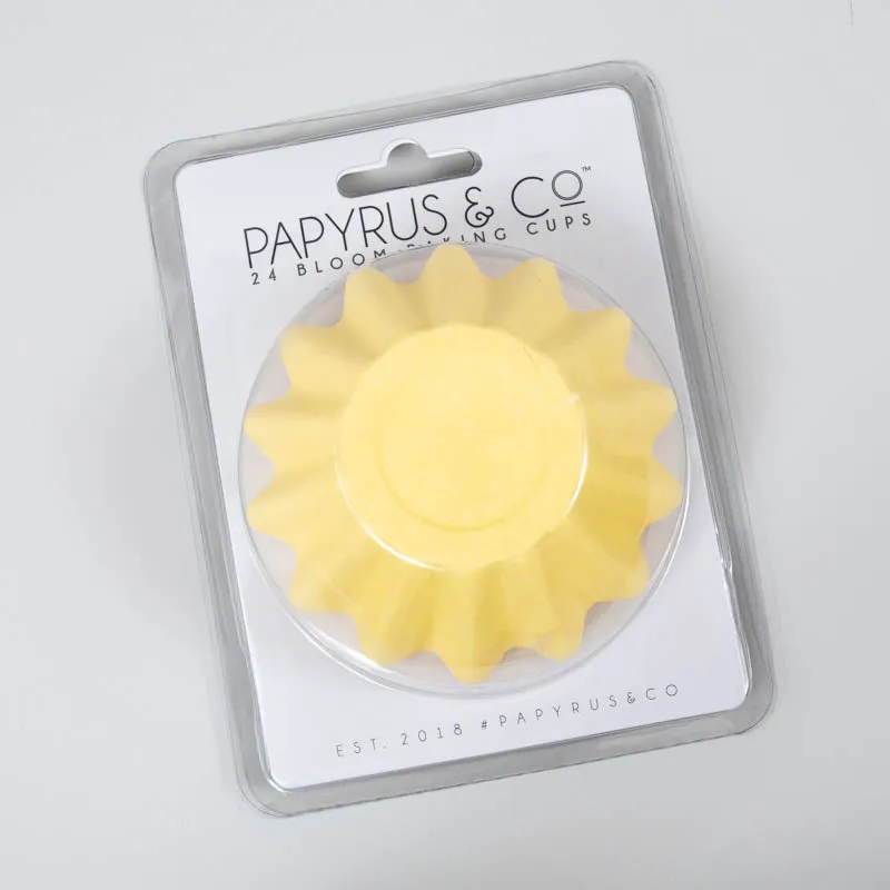 Pastel Yellow Bloom Baking Cups