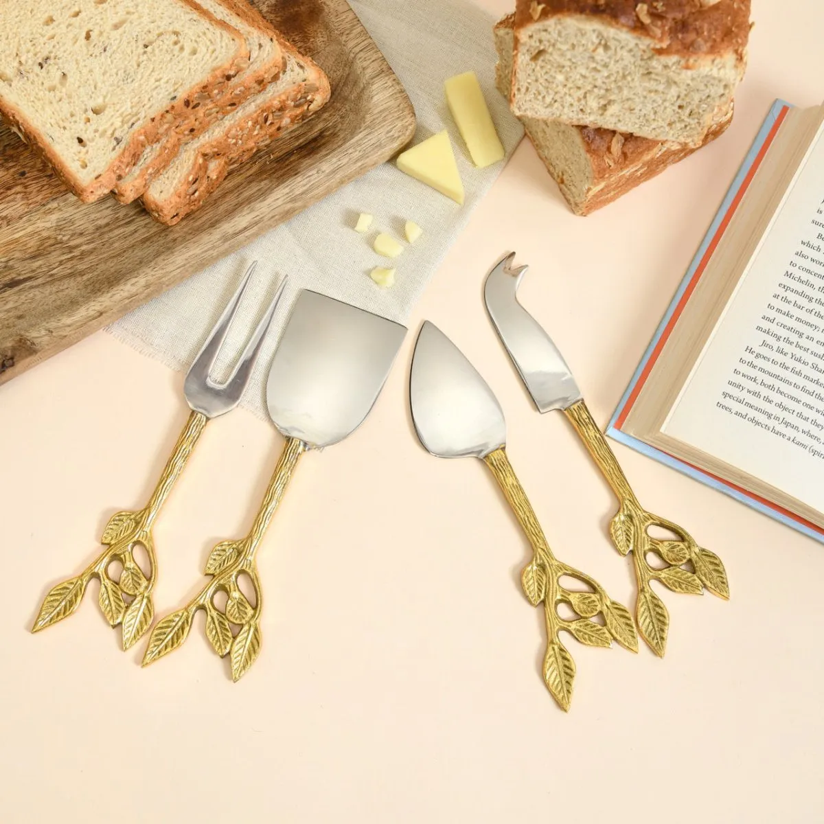 Patram Brass and Stainless Steel Cheese Knives | Lead Free