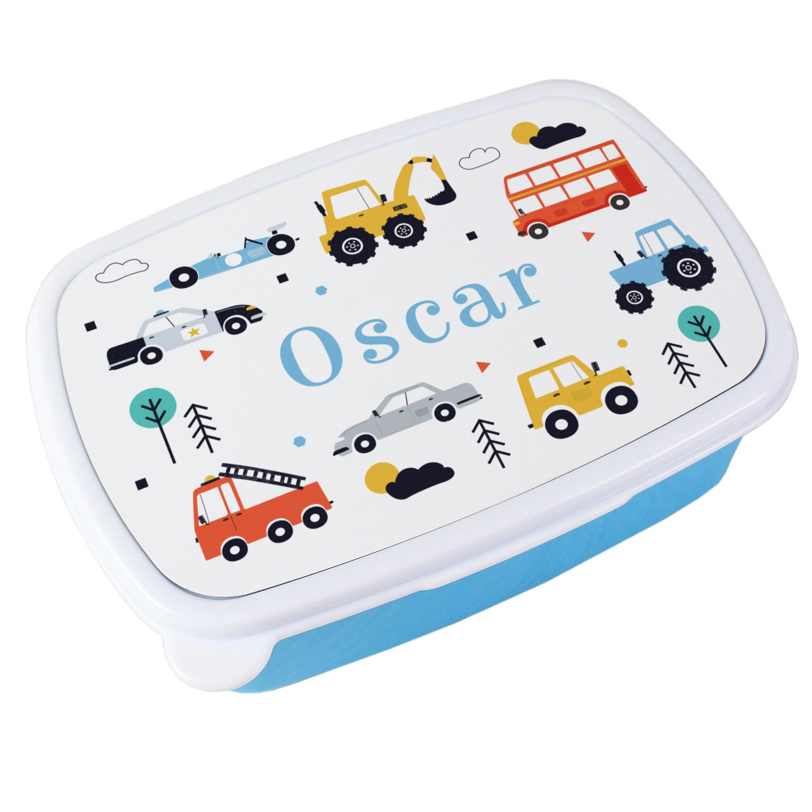 Personalised Vehicles Blue Lunch Box