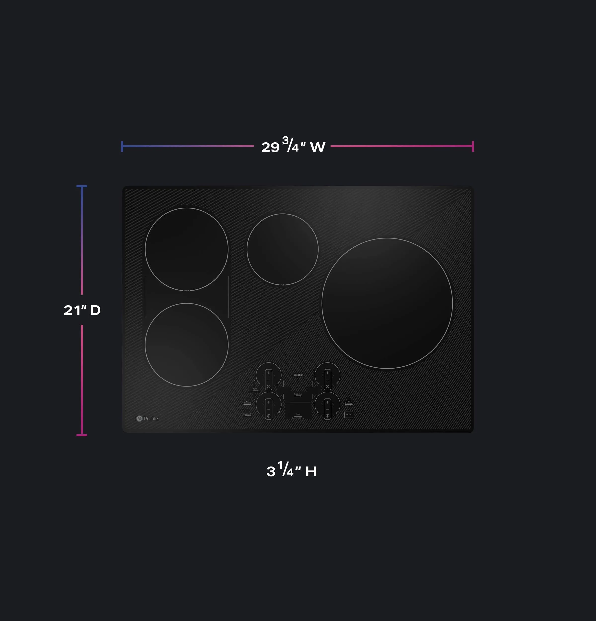 PHP9030DTBB GE Profile™ 30" Built-In Touch Control Induction Cooktop