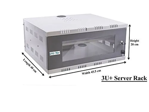 Plantex CCTV/Dvr/Nvr Cabinet Box/Dvr Wall Mount Rack with Lock/Network Rack/Server Rack with Power Socket - 3U , Chrome