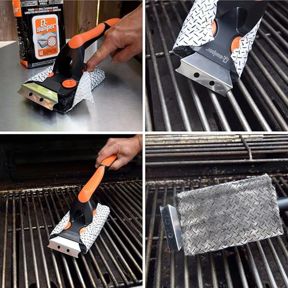 Proud Grill Q-Swiper XL Complete Grill Cleaner Kit for Grills Smokers Griddles