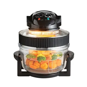 Quest 43850 Multi-Function Halogen Oven / Healthy Air Fryer / 17L Capacity with 5L Extender Ring / 60 Minute Timer / Self-Cleaning Function / 125-250°C Temperature Control