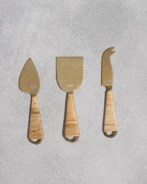 Rattan Cheese Knives