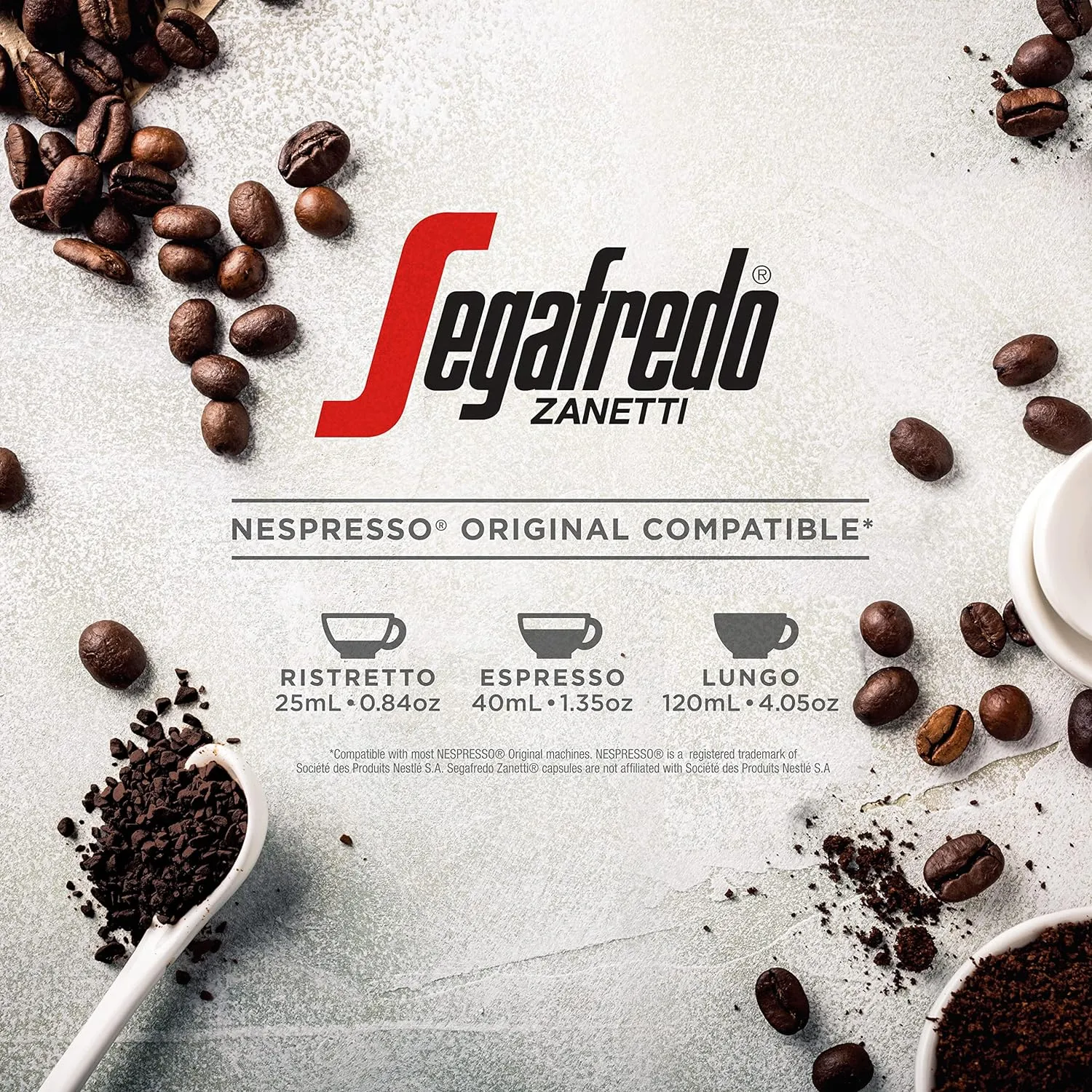 Segafredo Zanetti Forte Espresso Capsules, Extra Dark Roast, Intensity 12, Compatible with Nespresso Original Machines, 10 Count Aluminum Pods