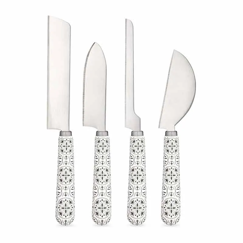 Set of 4 Tiles Cheese Knives