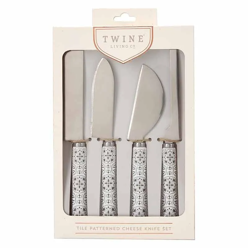 Set of 4 Tiles Cheese Knives