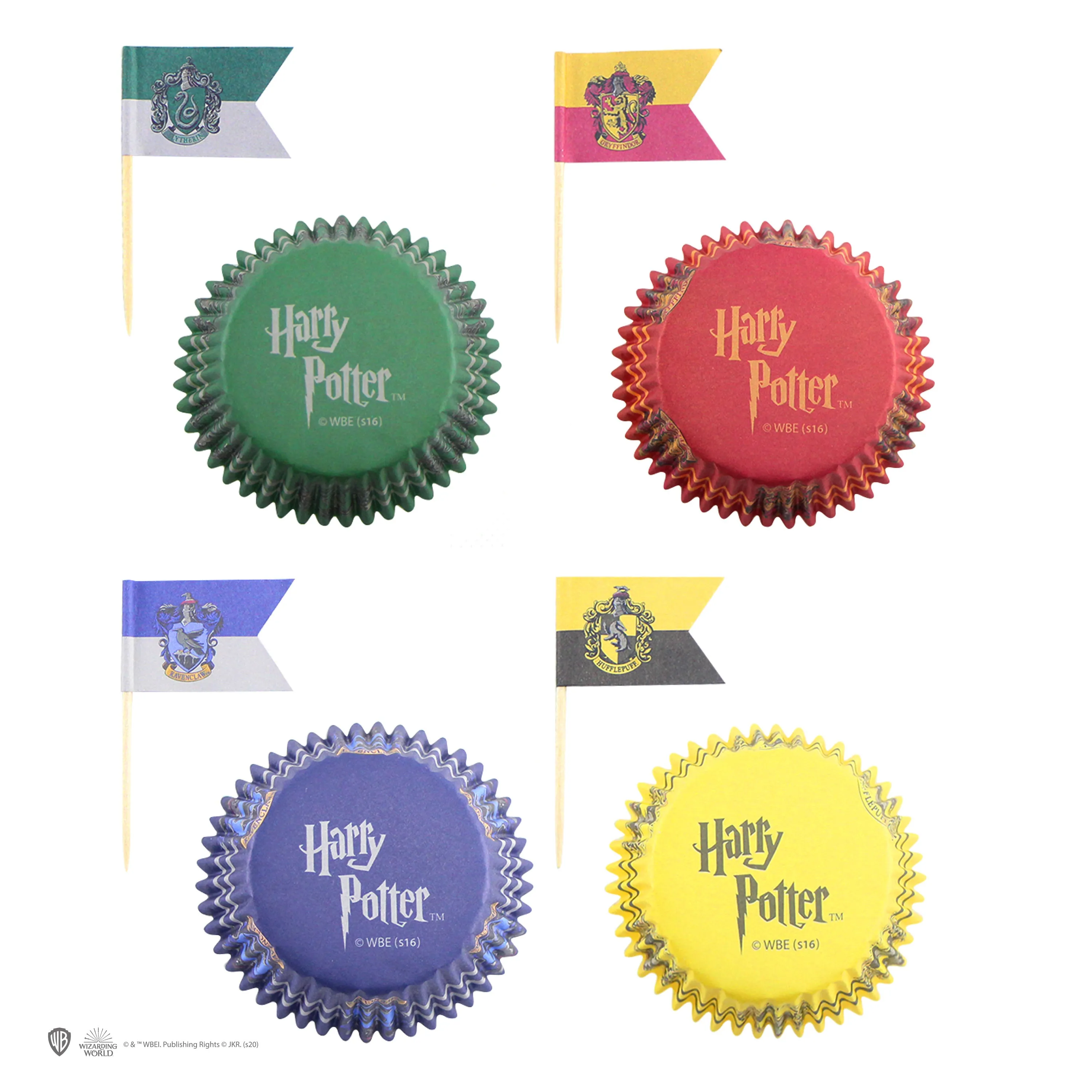 *Set of 96 Hogwarts Houses Cupcake Baking Cups & Flag Picks