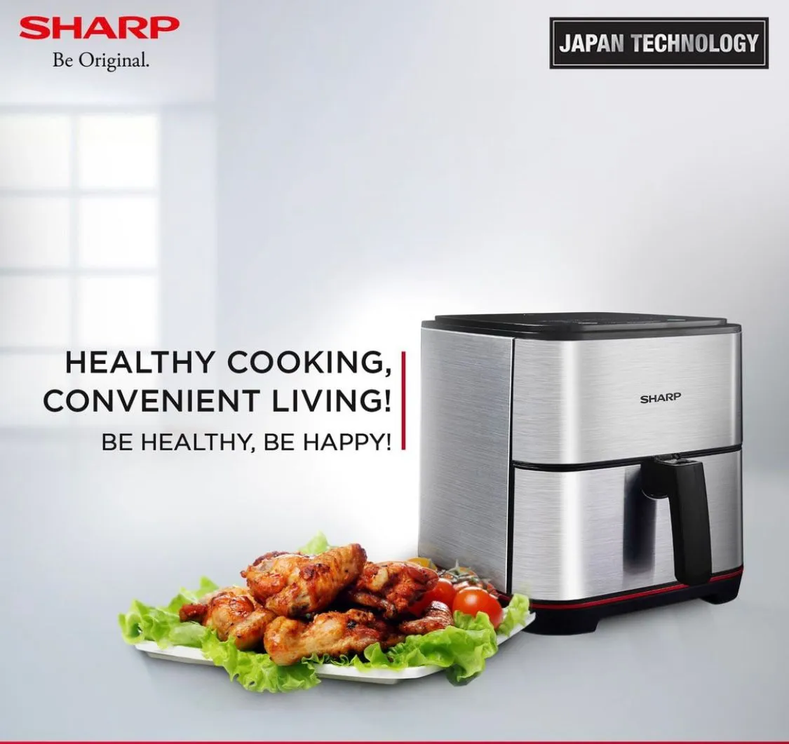 Sharp, XL 7 Litres Air Fryer 1600 Watts With 8 Cooking Menu