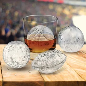 Sports Ball Ice Molds (Set of 4) Includes Football Baseball Golf Basketball