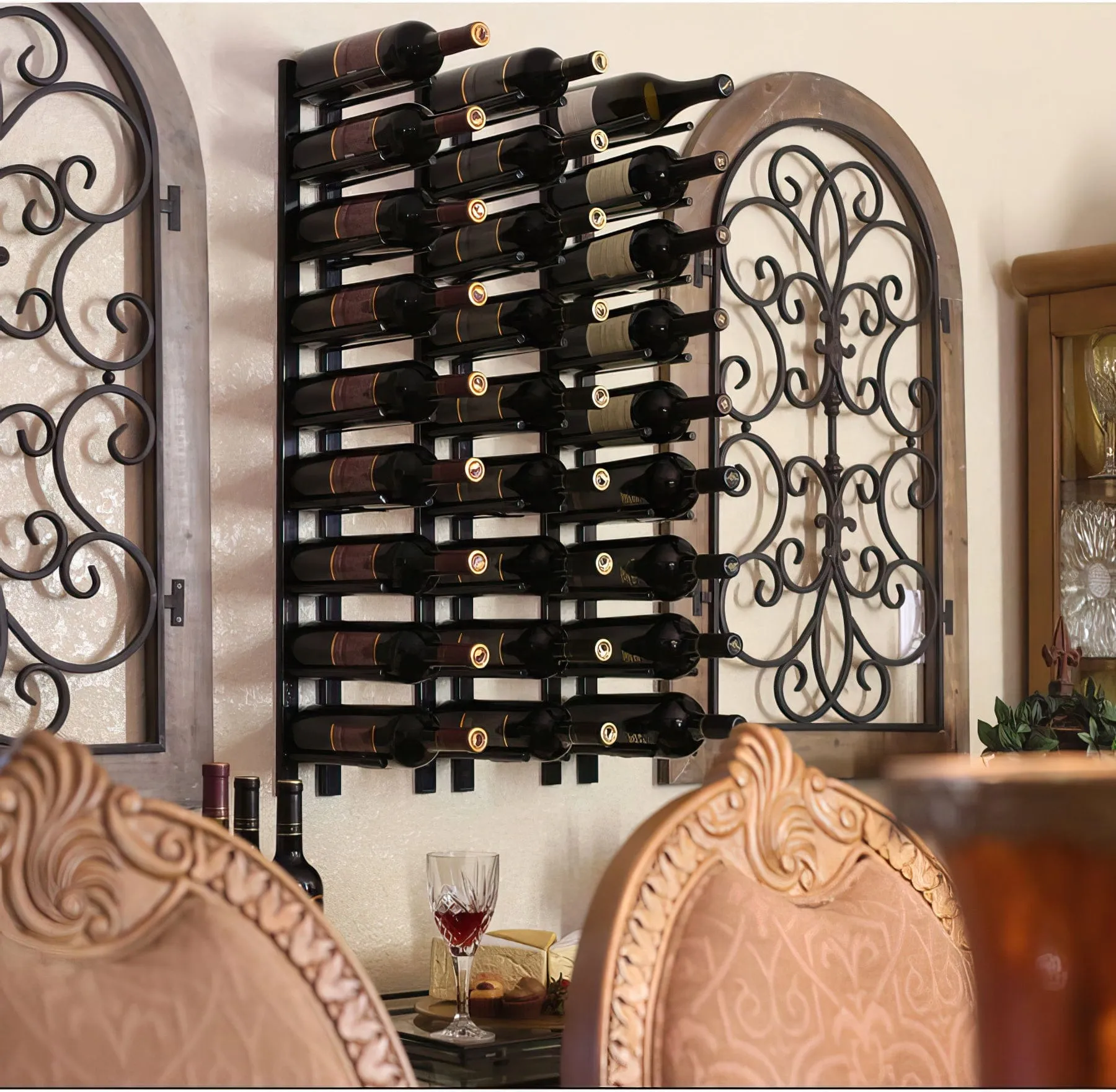 Straight Bottle ST Wall Mounted Wine Rails – 4FT Metal Wine Rack (12 Bottles)