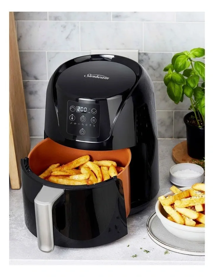 Sunbeam Digital Copper Infused DuraCeramic Air Fryer 4L Black AFP4100BK