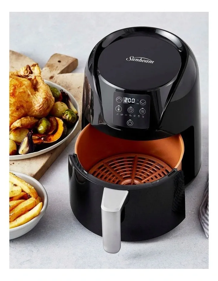 Sunbeam Digital Copper Infused DuraCeramic Air Fryer 4L Black AFP4100BK