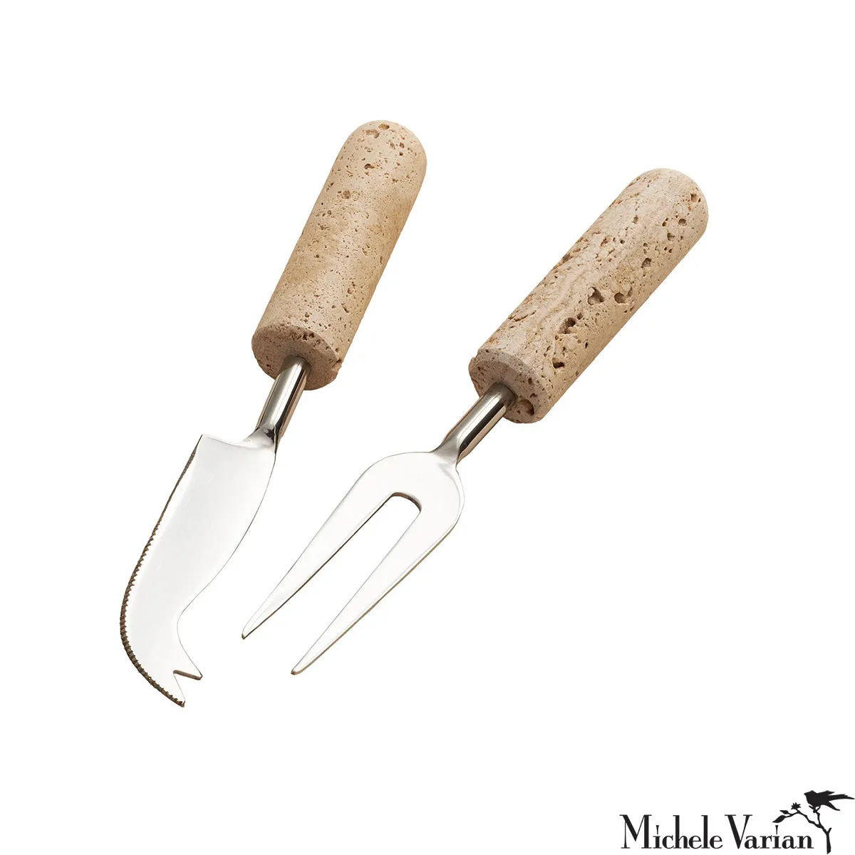 Travertine Cheese Knives Set of 2