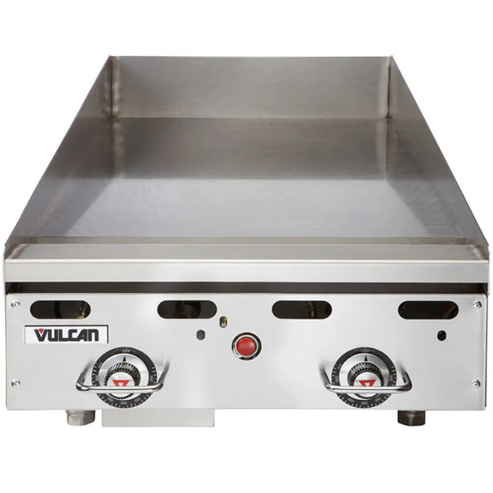 Vulcan MSA24-C0100P 24 Countertop Liquid Propane Griddle with Rapid Recovery Plate and Piezo Ignition - 54 000 BTU