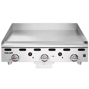 Vulcan MSA36-C0100P 36 Countertop Natural Gas Griddle with Rapid Recovery Plate and Piezo Ignition - 81 000 BTU