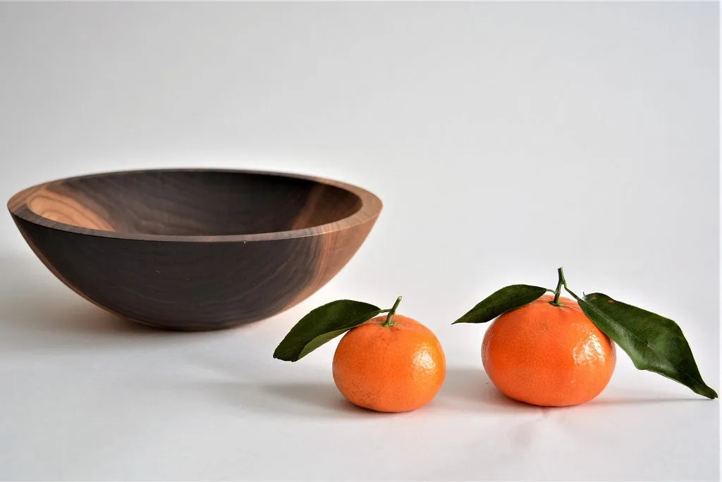 Wood Salad Serving Bowl Set Walnut 7"